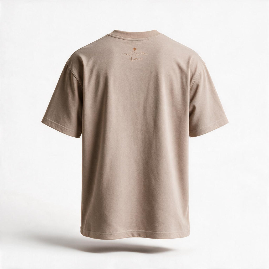 Empty Quarter Tee, oversized fit, back — plain, no print