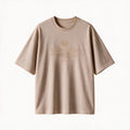 Empty Quarter Tee, oversized fit, front — tonal embroidered sun over the dunes