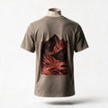 Hajar Mountains Tee, regular fit, back — the red rock of the Hajar Mountains